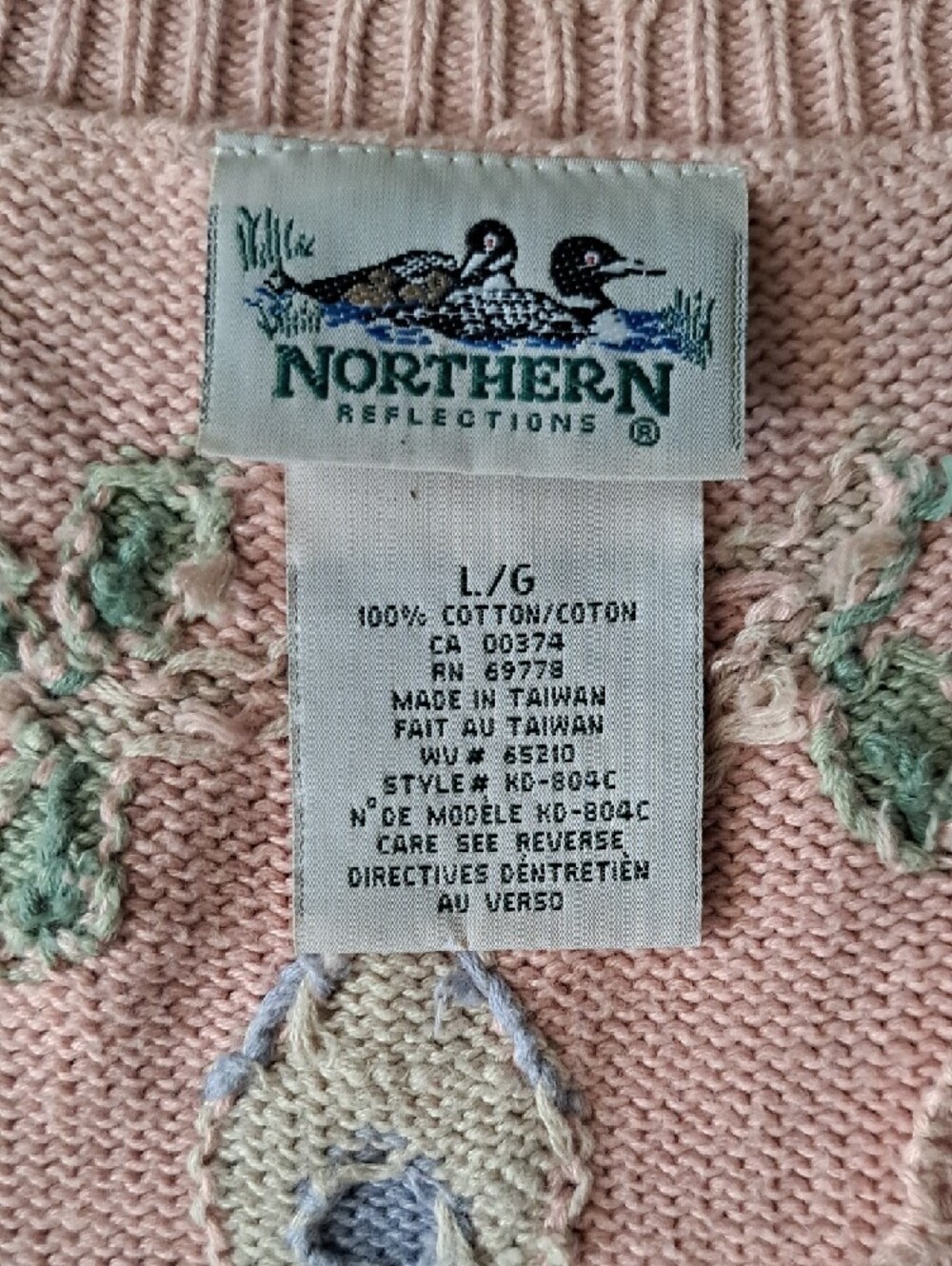 Vintage Pink Embroidered Garden Sweater Vest. Cottagecore, 100% Cotton. Beauty!! - Picture 2 of 8